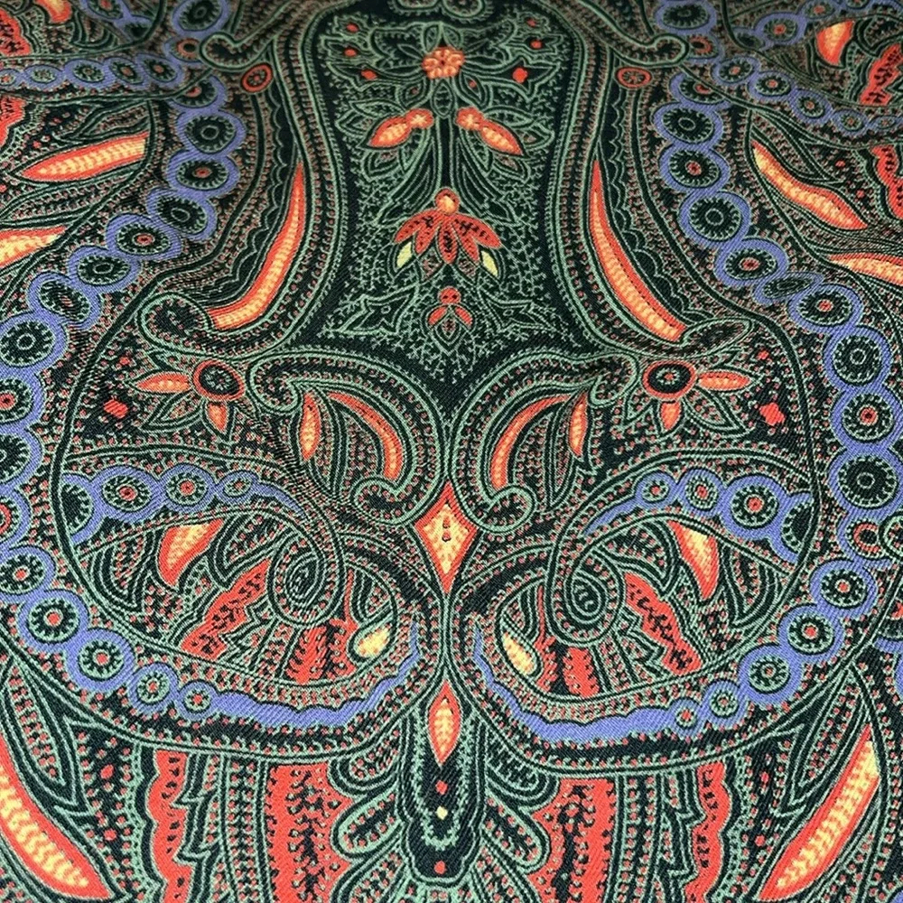 Vintage Currie Multicolor fringed Paisley Scarf opera men’s 40” x 10.5”